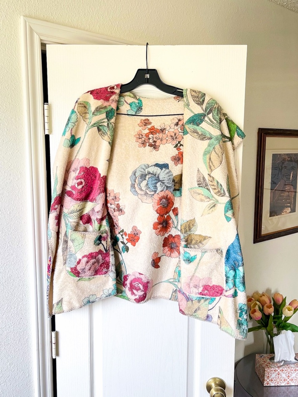 Johnny Was Reversible Sherpa Hooded Jacket Mosaic Multi Small EUC - Picture 6 of 10